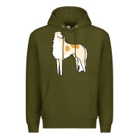 Army Green borzoi Premium Hoodie - linhVisuals