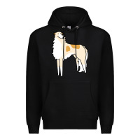 Black borzoi Premium Hoodie - linhVisuals