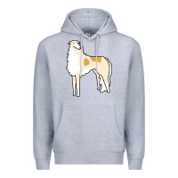 Heather Grey borzoi Premium Hoodie - linhVisuals