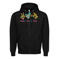 Black Peace Love Texas Zipper Hoodie - RanaPortraitStore