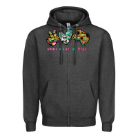 Charcoal Heather Peace Love Texas Zipper Hoodie - RanaPortraitStore