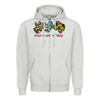 Dove Grey Peace Love Texas Zipper Hoodie - RanaPortraitStore