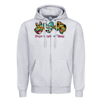 Heather Grey Peace Love Texas Zipper Hoodie - RanaPortraitStore