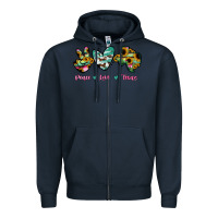 Navy Peace Love Texas Zipper Hoodie - RanaPortraitStore