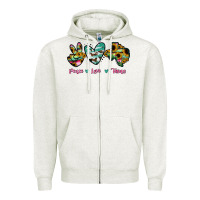 Oatmeal Heather Peace Love Texas Zipper Hoodie - RanaPortraitStore