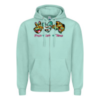 Seafoam Peace Love Texas Zipper Hoodie - RanaPortraitStore