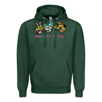Sports Green Peace Love Texas Zipper Hoodie - RanaPortraitStore