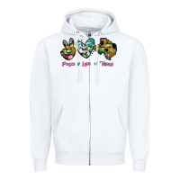 White Peace Love Texas Zipper Hoodie - RanaPortraitStore