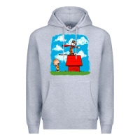 Heather Grey Calvin Hobbes Premium Hoodie - linhVisuals