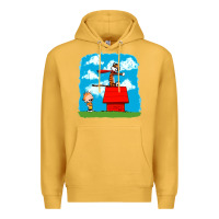 Mustard Calvin Hobbes Premium Hoodie - linhVisuals