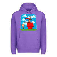 Purple Calvin Hobbes Premium Hoodie - linhVisuals