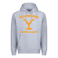 Heather Grey dutton ranch Premium Hoodie - linhVisuals