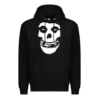 Black mens skull Premium Hoodie - linhVisuals
