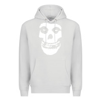 Dove Grey mens skull Premium Hoodie - linhVisuals