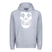 Heather Grey mens skull Premium Hoodie - linhVisuals
