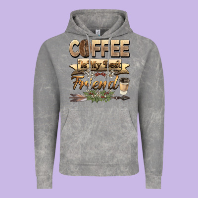 Coffee Is My Best Friend Vintage Hoodie Designed By Barkaloodesign