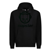 Black napster    napster Premium Hoodie - linhVisuals