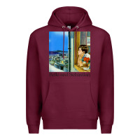 Burgundy belle and sebastian 90s style fanart design Premium Hoodie - linhVisuals