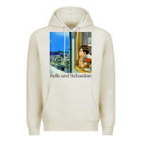 Oatmeal Heather belle and sebastian 90s style fanart design Premium Hoodie - linhVisuals
