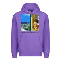 Purple belle and sebastian 90s style fanart design Premium Hoodie - linhVisuals