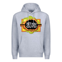 Heather Grey hey you guys   the electric company Premium Hoodie - linhVisuals