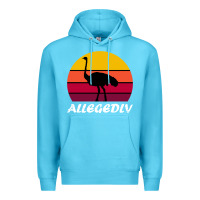 Ocean Blue retro vintage allegedly ostrich Premium Hoodie - linhVisuals