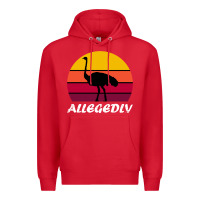 Red retro vintage allegedly ostrich Premium Hoodie - linhVisuals