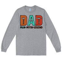Heather Grey dad man myth legend Long Sleeve Tee - Artiststas
