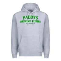 Heather Grey paddy irish pub Premium Hoodie - linhVisuals
