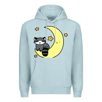 Blue Mist crescent moon raccoon Premium Hoodie - linhVisuals
