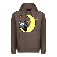 Coffee crescent moon raccoon Premium Hoodie - linhVisuals