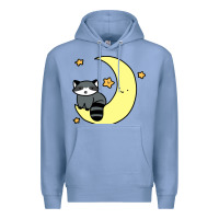 Colony Blue crescent moon raccoon Premium Hoodie - linhVisuals