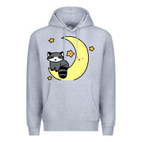 Heather Grey crescent moon raccoon Premium Hoodie - linhVisuals