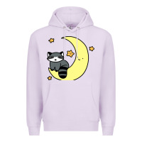 Lilac crescent moon raccoon Premium Hoodie - linhVisuals
