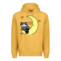 Mustard crescent moon raccoon Premium Hoodie - linhVisuals