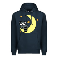 Navy crescent moon raccoon Premium Hoodie - linhVisuals