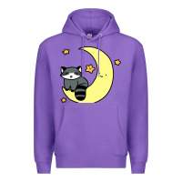 Purple crescent moon raccoon Premium Hoodie - linhVisuals
