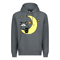 Rock crescent moon raccoon Premium Hoodie - linhVisuals
