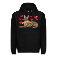 Black dutch shepherd dog t  shirt dutch shepherd dog with stuffed animal and Premium Hoodie - linhVisuals