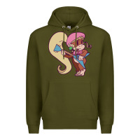 Army Green cute guitarist dixie kong Premium Hoodie - linhVisuals