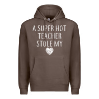 Coffee funny a super hot teacher stole my heart unisex t shirt Premium Hoodie - linhVisuals