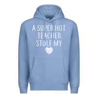 Colony Blue funny a super hot teacher stole my heart unisex t shirt Premium Hoodie - linhVisuals
