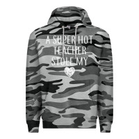 Slate Camo funny a super hot teacher stole my heart unisex t shirt Premium Hoodie - linhVisuals