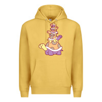 Antique Gold cute turtle stack Premium Hoodie - linhVisuals