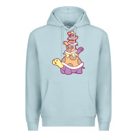 Blue Mist cute turtle stack Premium Hoodie - linhVisuals