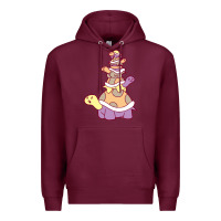 Burgundy cute turtle stack Premium Hoodie - linhVisuals