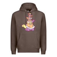 Coffee cute turtle stack Premium Hoodie - linhVisuals