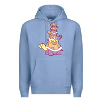 Colony Blue cute turtle stack Premium Hoodie - linhVisuals