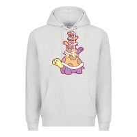 Dove Grey cute turtle stack Premium Hoodie - linhVisuals