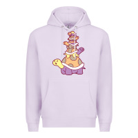 Lilac cute turtle stack Premium Hoodie - linhVisuals